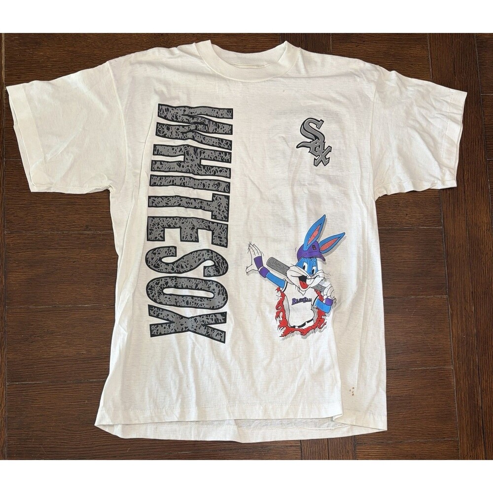 Vintage 90s Men’s Size XL White Sox Looney Tunes Bugs Bunny White T Shirt MLB